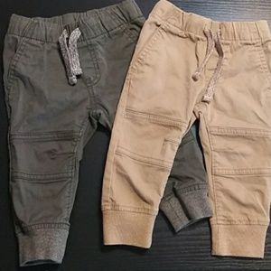 Infant Pants 12mo Olive/Tan